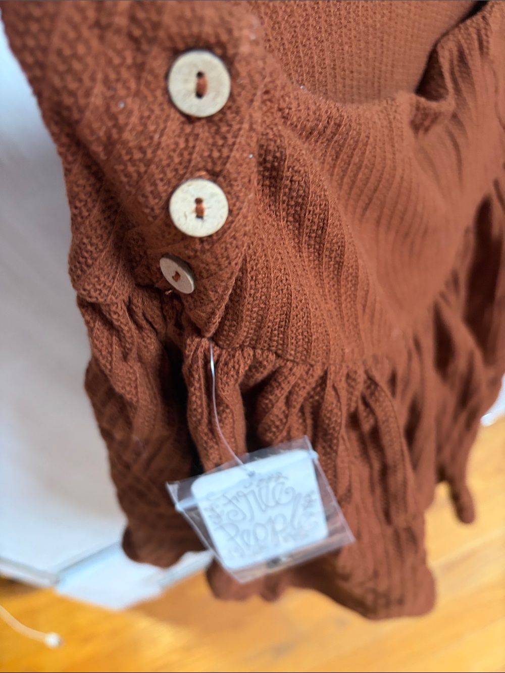 Free People Women's Rust Brown Tiered Mini Skort - Picture 6 of 8